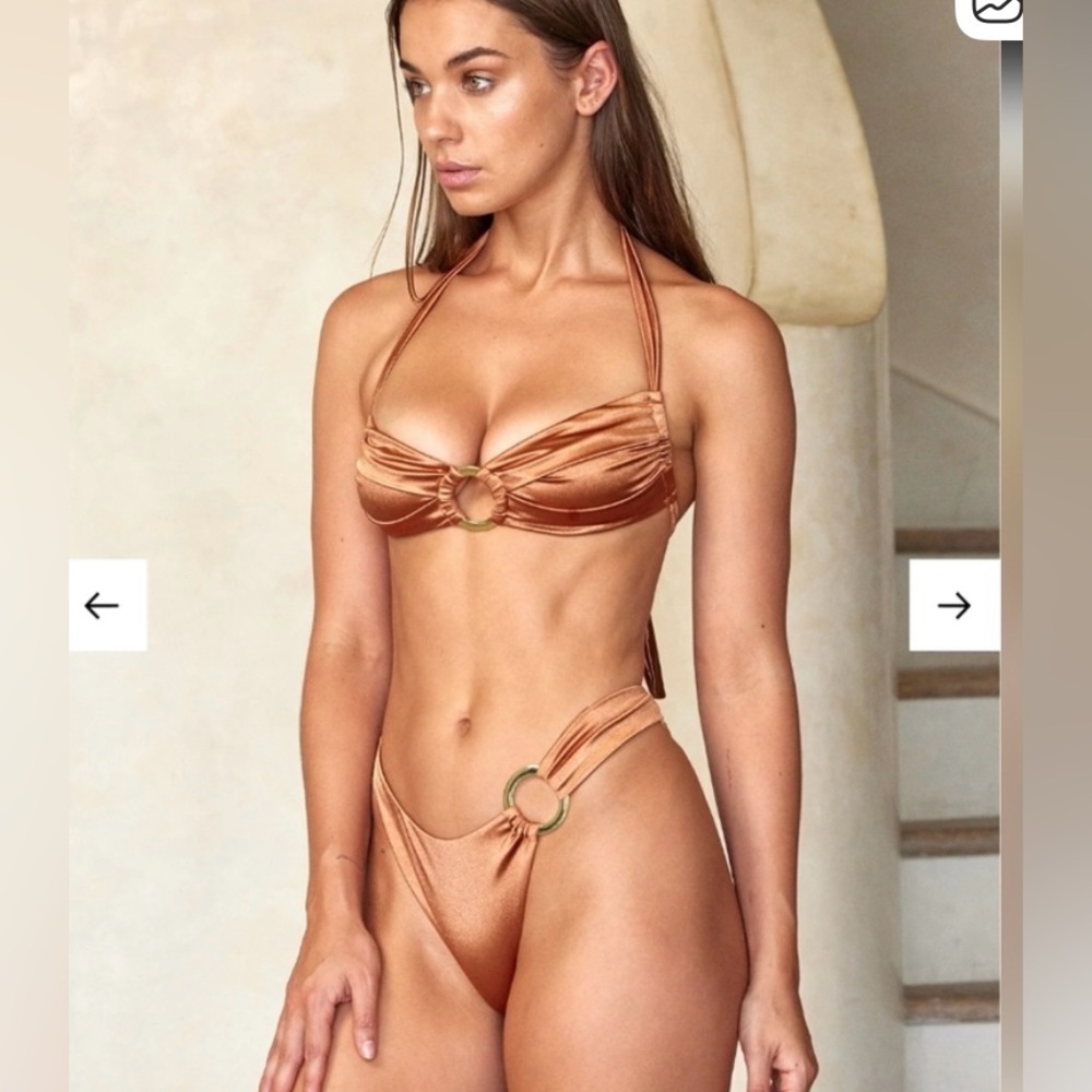 Monday Swimwear Bronte bronze bikini set - top, bottoms & wrap